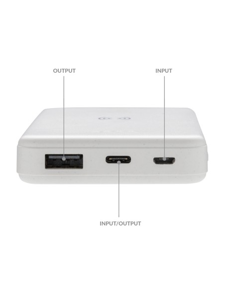 Powerbank wireless 5W da 5.000 mAh in plastica riciclata RCS